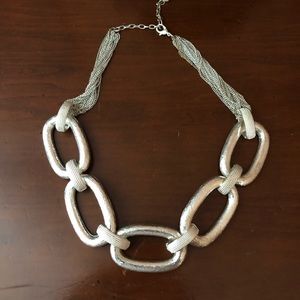 Chunky silver statement necklace
